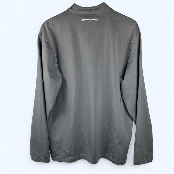 Under Amour Men's Quarter Zip Tab Collar Pullover Grey Fleece Large - Picture 2 of 7